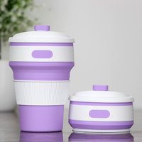 Custom Collapsible Folding Water Drinking Tumbler Silicone Foldable Travel Coffee Tumbler