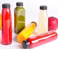 wholesale 200ml 250ml 300ml Plastic PET Material Juice Bottle Disposable Cold Pressed Beverage Bottle For Drinking