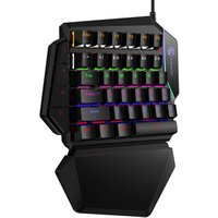 GameSir GK100 One-handed Mechanical Gaming Keyboard, LED Backlit USB Wire Game Keypad for PUBG for FORTNIT