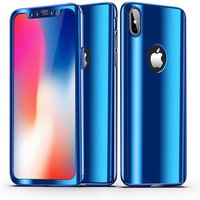 360 Degree Full Cover Tempered Electroplate Mirror Phone Case for iphone 6 6S Plus 7 8 plus X XR XS Max