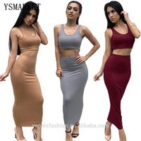 Summer Bodycon Skirt Crop Top Two Piece Set