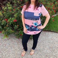 F84 top selling t shirt women Plus Size Women Clothing Xxxl Floral Print Shirt Blouses with pockets clothes women