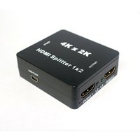 4k HDMI splitter 1 in 2 out distribution, HDMI 1x2 splitter support ultra HD 3D for projectors, monitor, HDTV, blue-ray player