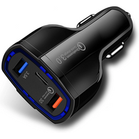 Free Shipping Double usb PD Car Charger Type C Quick Auto Charger QC3.0 for iPhone X