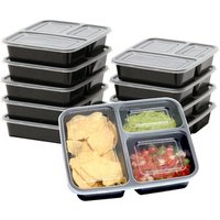 2017 Amazon best seller Meal Prep Containers 20 Pack 3 Compartment with Lids, Food Storage Bento Box BPA Free Microwavable 36oz