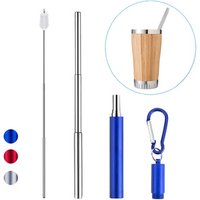 23cm Reusable Collapsible Stainless Steel Drinking Straw Cleaner