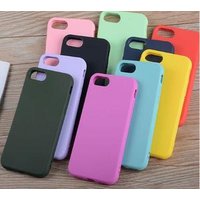 1.5MM Colorful Simple Solid Candy Color Soft TPU Silicon Plain phone cases for iPhone 678 X Matte Frosted Back Coque cover Case