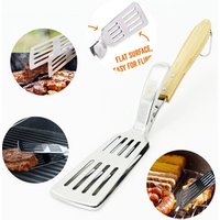 Free sample!!! 2019 Amazon trending product 2 in 1 BBQ tools, food tongs with turner with food grade stainless steel