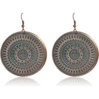 Disc Drop Earrings Vintage Fashion Mini Flowers Round Danglers Bohemia Ethnic Retro Charm Earrings BOHO Chic Jewelry Gift