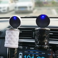 Best selling Diamond section design led mini vehicle portable car ashtray with vent holder