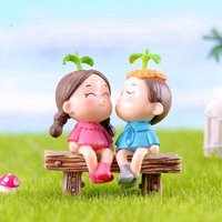 Bean sprouts couple moss micro landscape crafts small ornaments cake scene key chain accessories
