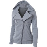Plain Zip Up Hooded Top