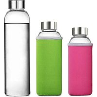 Clear Glass Water Bottle Protective Sleeve