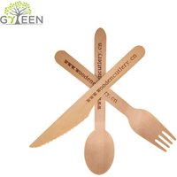 Amazon selling 100 Forks 100 Spoons 100 Knives Disposable Wooden Cutlery 6" series for American Market