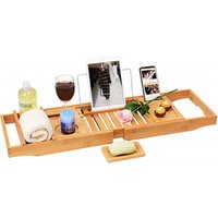 Handmade Bamboo Bath Caddy Tray Shelf Desk Board