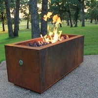 Large Vintage Corten Steel Outdoor Fire Pit