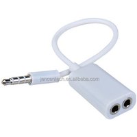 hot sale 17cm earphone headphone audio y 3.5mm headphone jack y splitter audio adapter cable