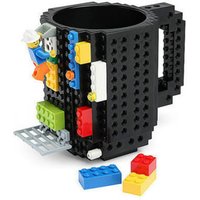 Build-On Brick Mug Type Building Blocks Coffee Cup DIY Block Puzzle Mug 12oz 350 ml Coffee Tea Beverage Mug Cup