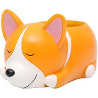 Roogo Sleeping Dog Mini Resin Flower Pot