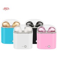 I7S TWS Wireless Earphones Mini In Ear Headsets Stereo Crystal Auricular Earbuds with Charging Box and Mic for iPhone 6 7 8