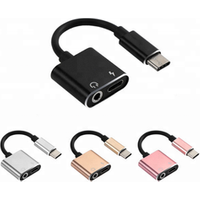2 in 1 Type USB C to 3.5mm Aux Headphone Audio Jack Adapter USB-C Charger Connector Splitter Cable for Google Pixel for Huawei