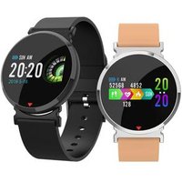 Q8 leather round screen TFT Men IP67 waterproof Heart Rate Monitor sport Fitness Tracker smartwatch band