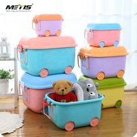 Portable Plastic Storage Box with Wheels for Clothes & Toys