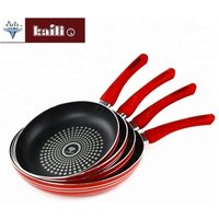 Multifunction Red Handle Aluminum Frying Pan set For Home Cooking non-stick Frying Pan
