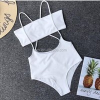 Polyester One Piece Swimsuit Irregular Strap Detail