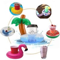 Inflatable Drink Holders, Drink Floats Inflatable Cup Coasters with Mini Air Pump for Pool Party and Kids Bath Toys