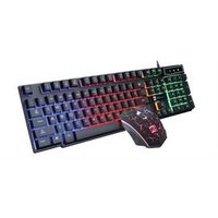 Black and White ABS Plastic Wired Illuminated Gaming Keyboard and mouse Gamer Combo