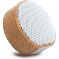 Wood Grain Bass Stereo Round Outdoor Small Wireless Bluetooth Speaker