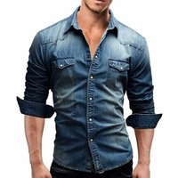 Men's Long Sleeve Denim Shirt