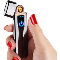 MLT212 New Thin USB Charging Lighter Touch Screen Electronic Cigarette Lighters Small Rechargeable Windproof Flameless Lighter
