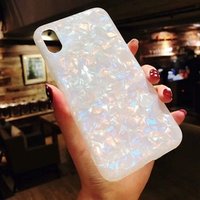 Compatible for iPhone Xs Cute Phone Case Girls Glitter Sea Shell Pearl Pretty Design Slim Shockproof Silicone TPU Cover Case