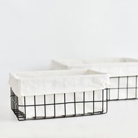 Wire Gift Baskets Fabric Liner Set 2