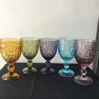 hand made colored glass goblet