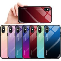 Hot Selling Color Grad Tempered Glass Mobile Phone Case Cover For iphone x xr xs max 6s 7 8 plus
