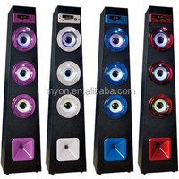 Shenzhen Factory Professional Wood Tower Bluetooth Speaker With LED light Customized Logo Multimedia Home Theatre System Speaker