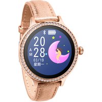 stainless /leather strap round women &girl bluetooth health tracker bracelet Smart watch for ladies