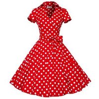 1950s V Neck Vintage Rockabilly Full Circle Dress