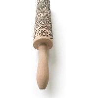 Christmas Embossing Rolling Pins Baking Cookies Engraved Roller Wooden Laser Engraved Rolling Pin