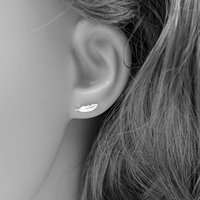 High Quality Real 925 Sterling Silver Feather Stud Earrings for Women Girls Fashion Sterling-Silver-Jewelry Brincos Brinco