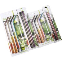 Barware New Product Ideas 2019 Kitchen Accessories Reusable Food Grade 304 Stainless Steel Straw Set With Cleaning Brush