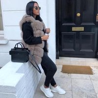 Real Fox Fur Gilet Star Design