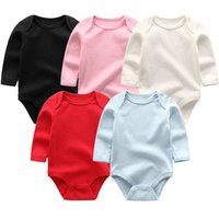 Long Sleeve 100% Cotton Plain Romper