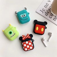 Cute Creative Cartoon 3D Premium Silicone Anti-dust Protective Case with Key Chain Carrying Holder