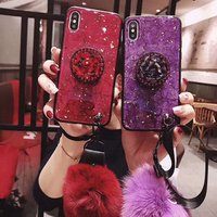 2019 new Necklace Strap Lanyard Mobile Back Cover Fiber Soft Fur ball Diamond AIRBAG BRACKET luxury phone cases