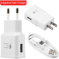 9V 1.7A Adaptive Fast Charging US Plug Wall Charger 1.2M Micro V8 Usb Cable For Samsung Galaxy S7 S8 S6