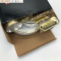 Factory Sell Gold Rim Dinnerware Set plastic Disposable Tableware for Party